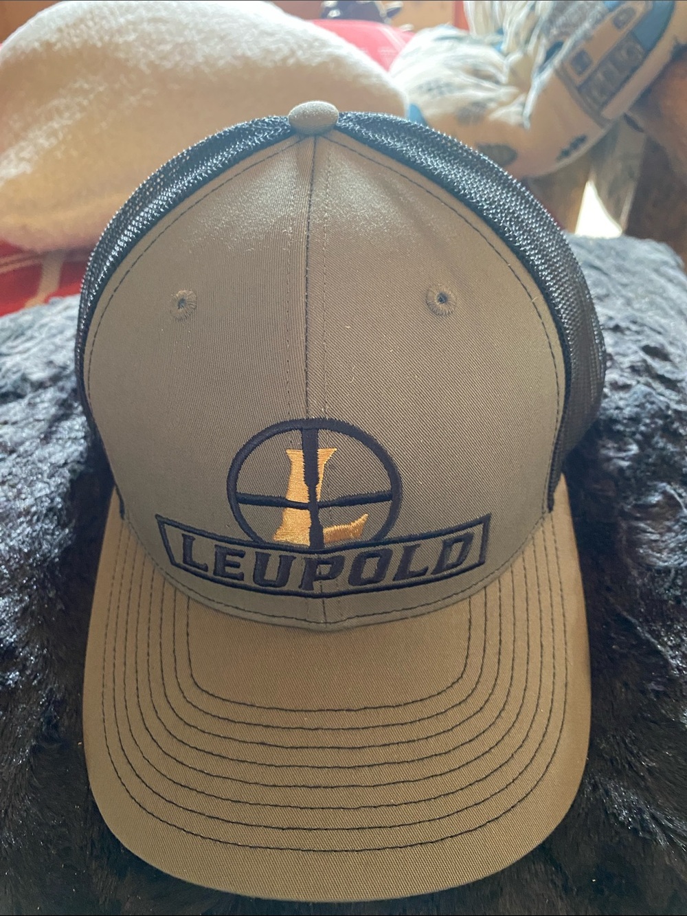 Men's Olive Green Mesh Trucker Hat